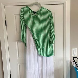 Linen blend green & white crop top by Velvet Heartsize 3x NWT. soft & stretchy!